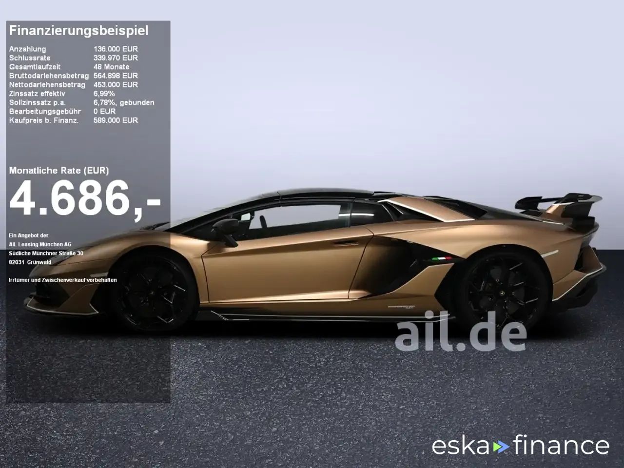 Leasing Convertible Lamborghini Aventador 2019