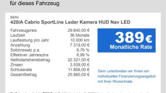 Finansowanie Zamienny BMW 420 2018