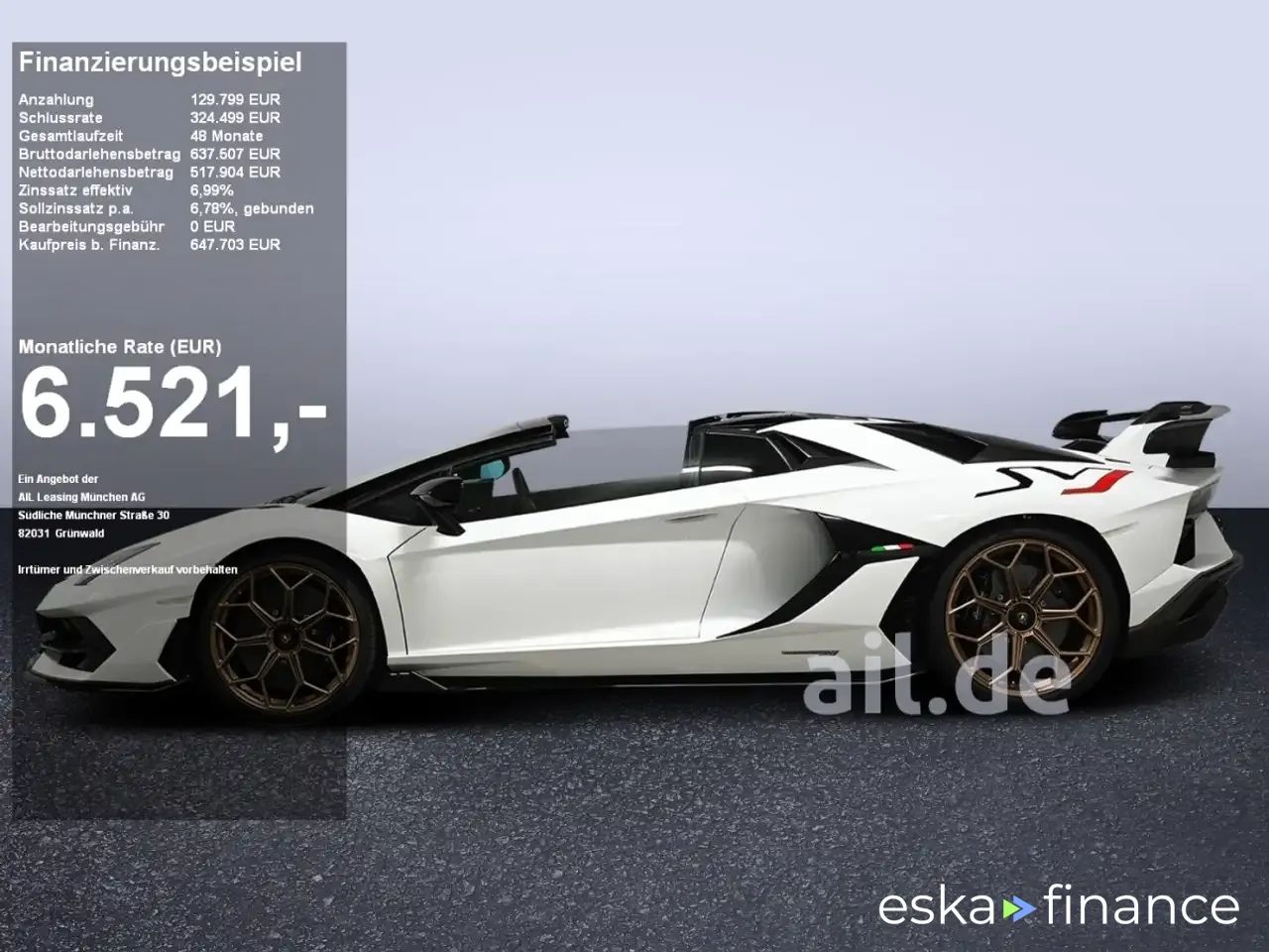 Finansowanie Zamienny Lamborghini Aventador 2020