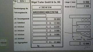 Leasing Semi-trailer Kogel SNCO SNCI24 MEGA 2018