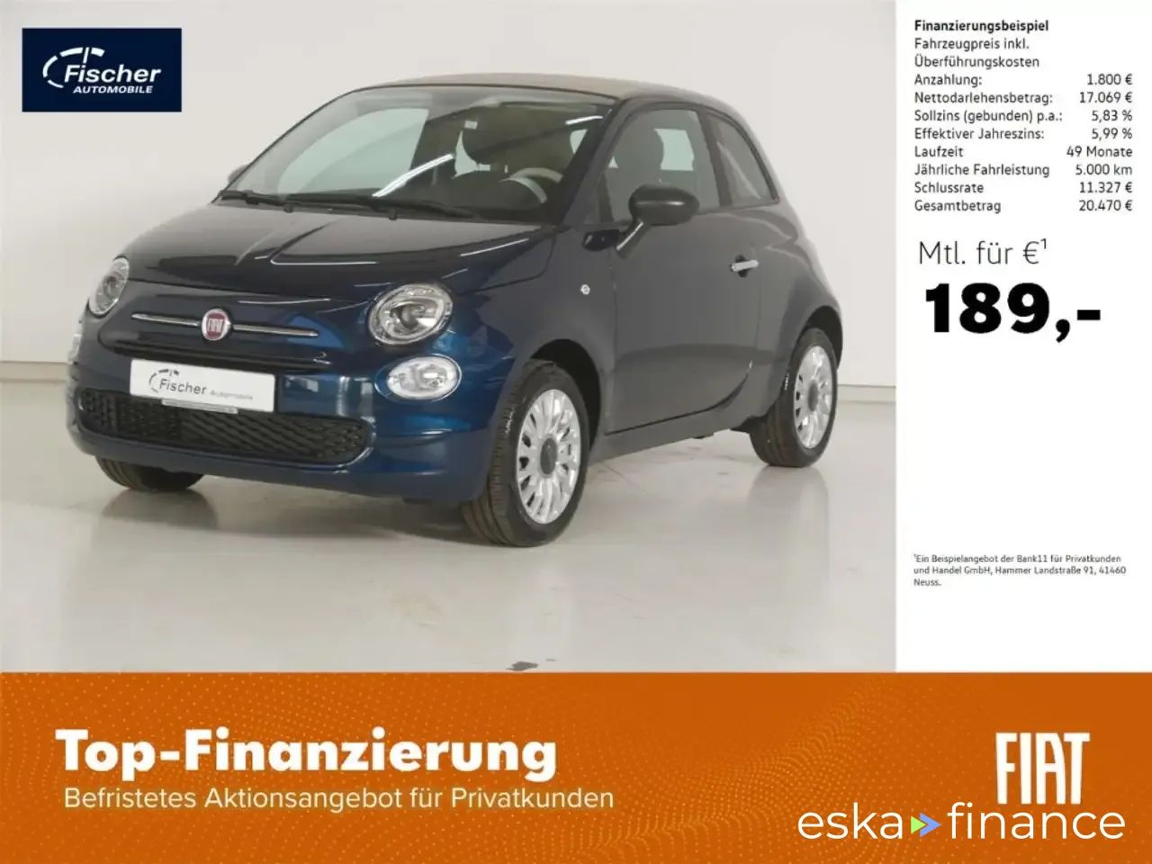 Leasing Convertible Fiat 500C 2024