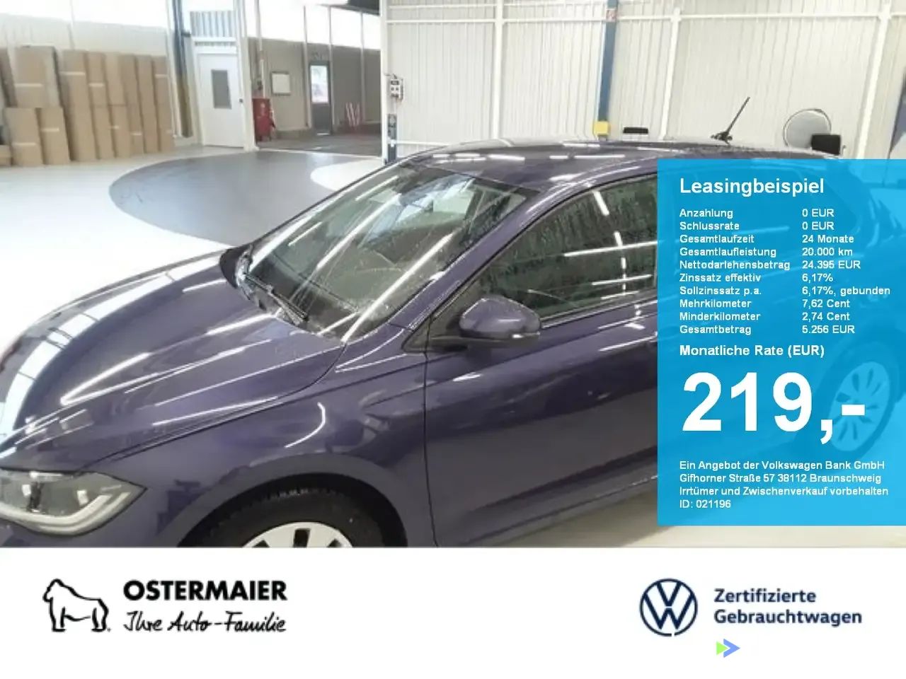 Lízing Hatchback Volkswagen Polo 2023