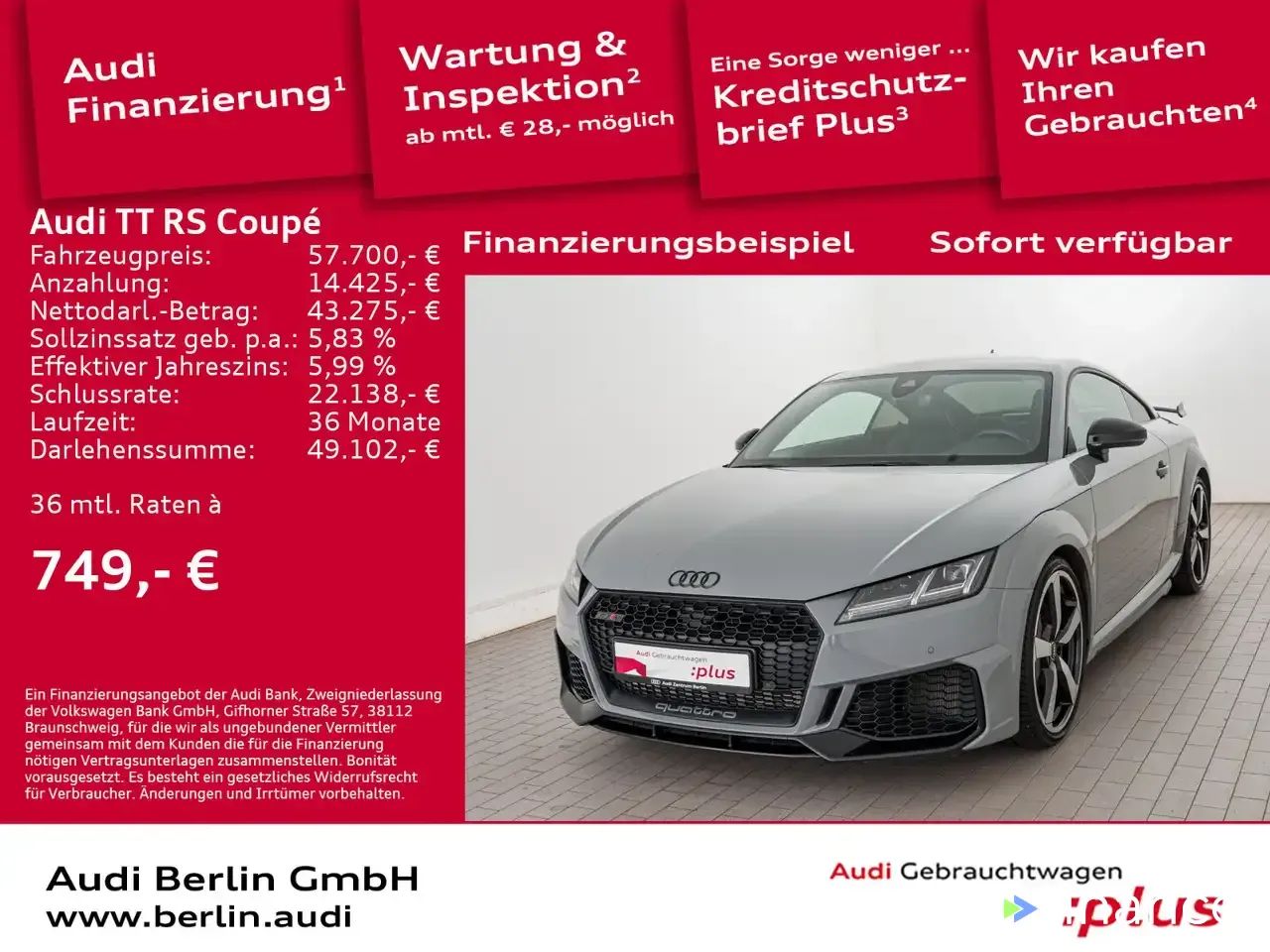 Leasing Coupe Audi TT RS 2021