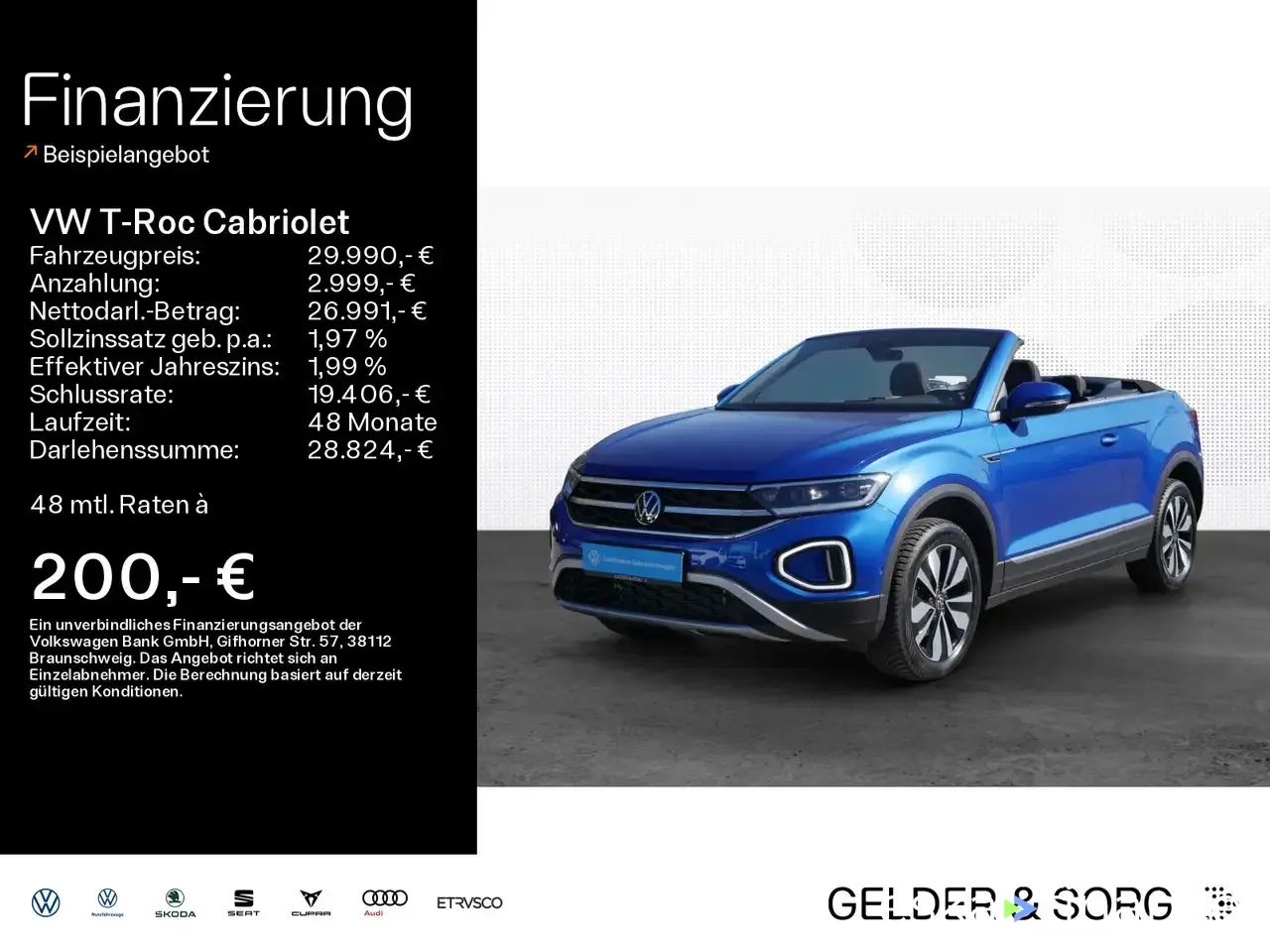 Leasing Convertible Volkswagen T-Roc 2024