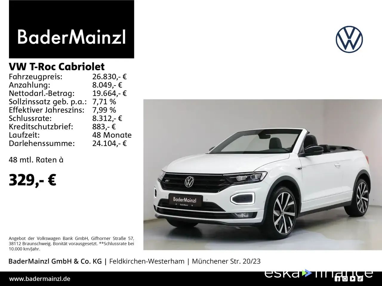 Finansowanie Zamienny Volkswagen T-Roc 2021